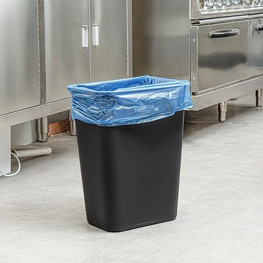 Restaurantware Recycling Trash Bags 250 Count 12-16 Gallon Heavy-Duty Plastic Trash Liners Tear-Resistant Blue Waste Disposal Bags Leak-Proof Star Seal Bottom Bags for Commercial Kitchens