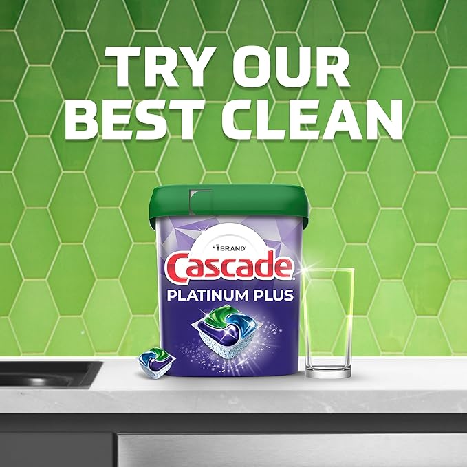 Cascade Platinum Plus ActionPacs Dishwasher Detergent Pods, Fresh, 14 Count