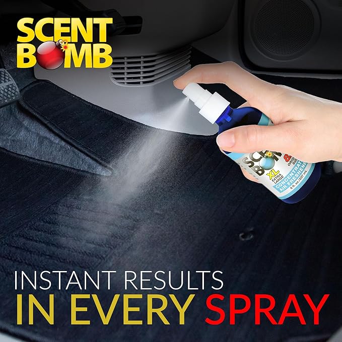Scent Bomb Air Freshener Spray, Long-Lasting Odor Eliminator for Home & Car, Effective Deodorizer Spray for Kitchen, Bathroom, Fresh Room Spray & Smell Neutralizer, New Car