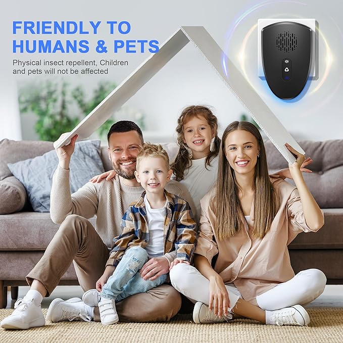(2026 Upgraded) Ultrasonic Insect & Pest Indoor Repeller, Plug-in Control Device Repellent for Rodent, Mice, Rats, Roaches, Ants, Spiders, Mosquitoes, Bugs, Home, 3 Mode Switching (6 Pack)