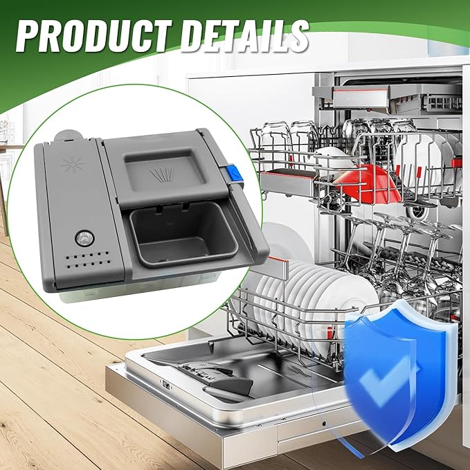12008380 Dishwasher Detergent Dispenser Assembly Fit For Bosch DWHD440MFP/07 DWHD440MFP/08 DWHD640JFP/A5 Replace 12008380 AP5984937 4581281 PS11724987