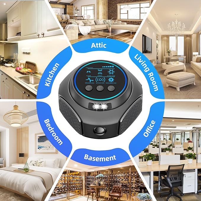 Ultrasonic Pest Repeller Rodent Repellent Ultrasonic Plug in with 360°Mice Repellent Indoor& 4 Modes Ultrasonic Mouse Repellent Mice Deterrents for Home House Warehouse Garage Basement