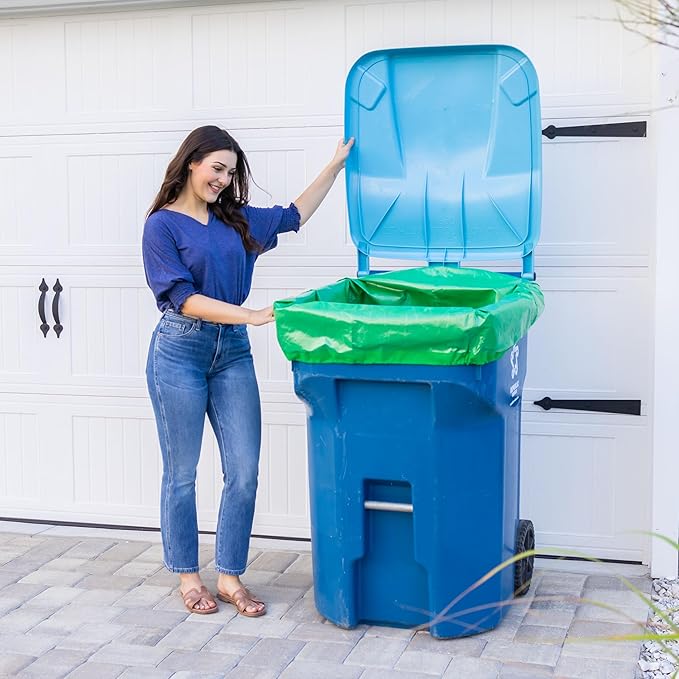 Reusable Recycling Bin Liner Bags - Pack of 2 - Patented Design Stays in Place During Dumping and Keeps Recycling Bin Clean for Up to 3 Months (Medium)