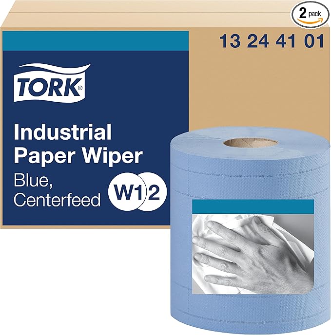 Tork Industrial Wiper Blue W1/W2, Centerfeed, 2 x 375 Sheets, 13244101