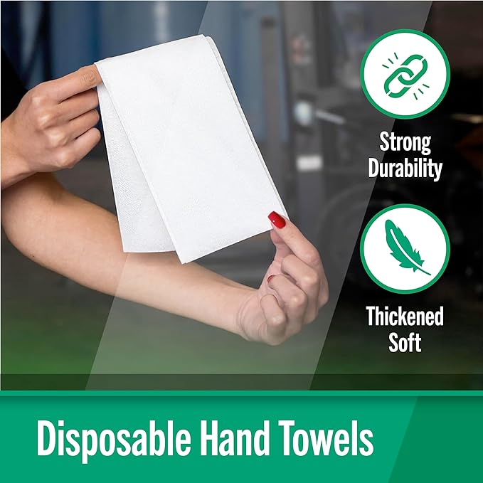 100-count Fresh Towel Disposable Linen-Feel Cloth-Like Guest Hand Towels (12"x16.5") for Bathroom, Kitchen, Party, Wedding, Restaurant or Events| Soft and Absorbent Disposable Napkins