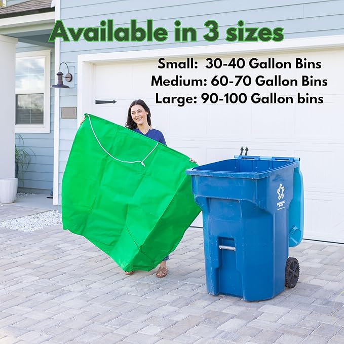 Reusable Recycling Bin Liner Bags - Pack of 2 - Patented Design Stays in Place During Dumping and Keeps Recycling Bin Clean for Up to 3 Months (Medium)