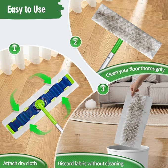 Heavy Duty Dry Sweeping Cloths Compatible with Swiffer Sweeper XL Mop, Sweeper X-Large Dry Cloth Refills for Floor Mopping and Cleaning, Disposable Pet Dry Pads Refills, 50 Count