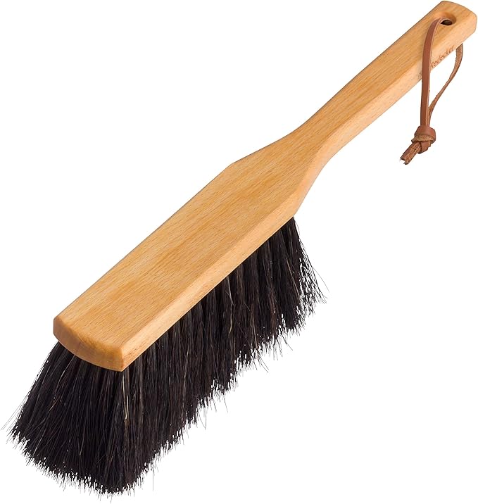 Redecker Horsehair Hand Brush Delta with Oiled Beechwood Handle, 13-3/8-Inches