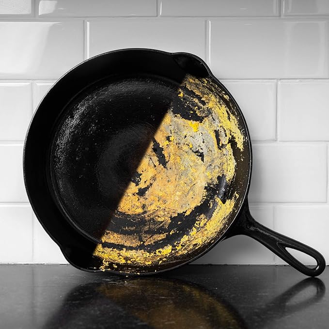 CLARK'S Cast Iron Cleaning Kit with Coconut Oil – Cast Iron Cleaner Set with Seasoning Oil, Soap, Scrub Brush, and Applicator Pad – Restore and Preserve Pan, Skillet, Grill, Dutch Oven, and Wok