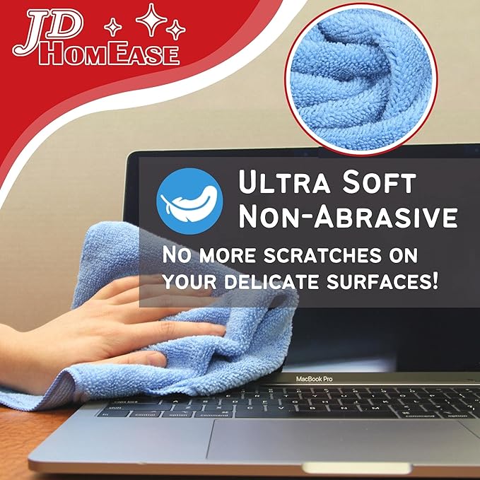 Microfiber Cleaning Cloths,120 Pack, 16"x16", All-Purpose, Softer, Highly Absorbent, Lint-Free, Reusable, Washable Pro Towels, White, for House, Kitchen, Bathroom, Car, Office
