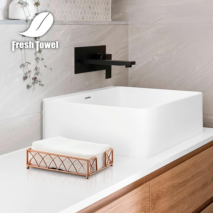 100-count Fresh Towel Disposable Linen-Feel Cloth-Like Guest Hand Towels (12"x16.5") for Bathroom, Kitchen, Party, Wedding, Restaurant or Events| Soft and Absorbent Disposable Napkins