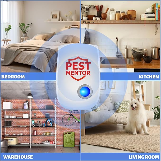 Ultrasonic Pest Repellent 10 Pack, Rodent Repellent Ultrasonic Plug in, Mice Repellent Indoor Pest Defense Plug in Ultrasonic Repellent for Roach, Rodent, Mouse, Bugs, Mosquito, Mice