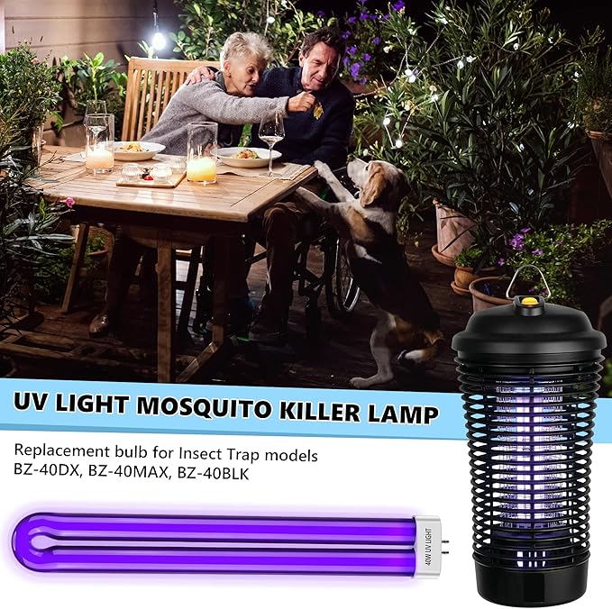 2 PCS Bug Zapper Replacement Bulbs, 40w Black Light Bulb Compatible with Black Flag Bug Zapper Model BZ-40DX, BZ-40MAX, and BZ-40BLK