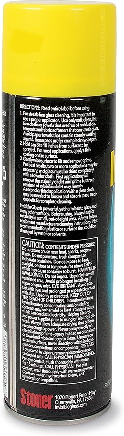 Invisible Glass 91164-6PK Premium Aerosol Glass Cleaner Spray for Car Windshields and Windows, Automotive and Home Window Cleaner, Streak-Free, Ammonia-Free, Tint-Safe – 19 oz (Pack of 6)
