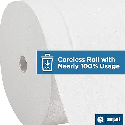 Georgia-Pacific Compact Coreless 2-Ply Recycled Toilet Paper by GP PRO (Georgia-Pacific), 19375, 1,000 Sheets Per Roll, 36 Rolls Per Case
