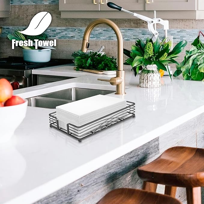 100-count Fresh Towel Disposable Linen-Feel Cloth-Like Guest Hand Towels (12"x16.5") for Bathroom, Kitchen, Party, Wedding, Restaurant or Events| Soft and Absorbent Disposable Napkins