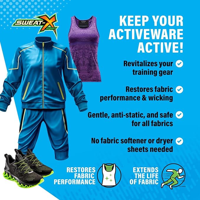 Sweat X Sport Extreme Laundry Detergent, High Performance Sports Wash for Activewear and All Fabrics - 2 Pack