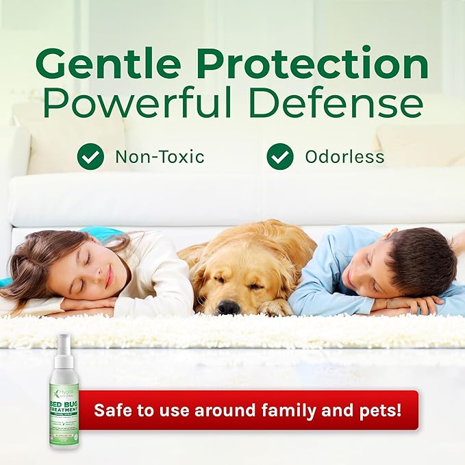 Hygea Natural Lice, Mite, and Bed Bug Natural Travel Spray - TSA Approved size – Child & Pet Friendly – Immediate results – Stain & Odor Free, For Hotels, Suitcase, Backpack, Shoes, Bed Bug Spray(3oz)