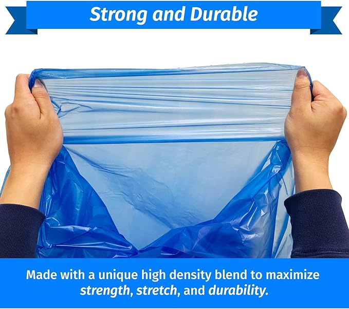 Reli. SuperValue 33 Gallon Recycling Bags (240 Count, Bulk) Made in the USA - Blue Trash Bags, 30-33 Gallon | Blue Recycling, Garbage | 33Gal with 30Gal, 33Gal, 35Gal Capacity