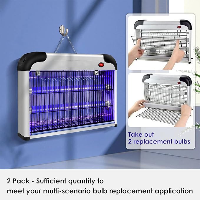 Qualirey 2 Pack Bug Zapper Replacement Light Bulbs 10W for 20W Indoor Bug Zapper, BL T8 F10W 13Inch Light Tube Compatible with Aspectek, Liba, Micnaron, Lulu Home and Other 20W Mosquito Lamp