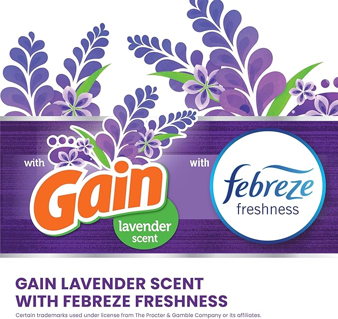 Glad ForceFlex Tall Kitchen Drawstring Trash Bags, 13 Gal, Gain Lavender, 80 Ct (Package May Vary)