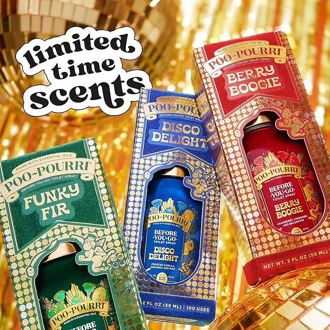 Poo-Pourri Holiday Before-You-Go Toilet Spray, Funky Fir, 2 Fl Oz – Balsam Fir, Apple and Cedarwood