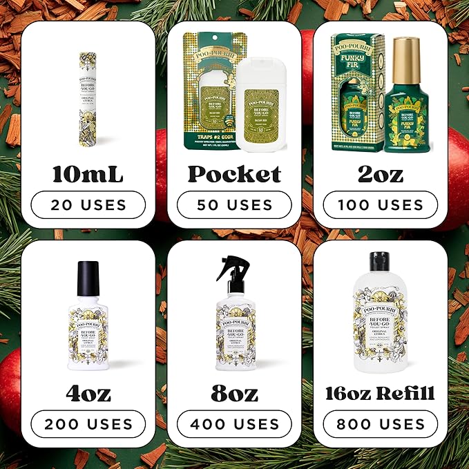 Poo-Pourri Holiday Before-You-Go Toilet Spray, Funky Fir, 2 Fl Oz – Balsam Fir, Apple and Cedarwood