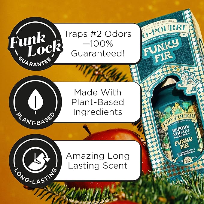 Poo-Pourri Holiday Before-You-Go Toilet Spray, Funky Fir, 2 Fl Oz – Balsam Fir, Apple and Cedarwood