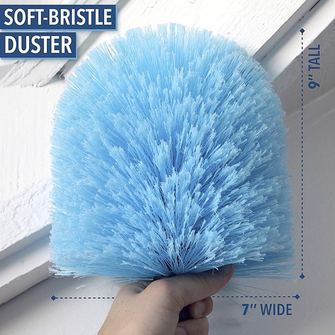 EVERSPROUT 5-to-12 Foot Cobweb Duster and Extension-Pole Combo (20 Foot Reach, Soft Bristles) | Hand Packaged | Lightweight, 3-Stage Aluminum Pole | Indoor & Outdoor Use Brush Attachment