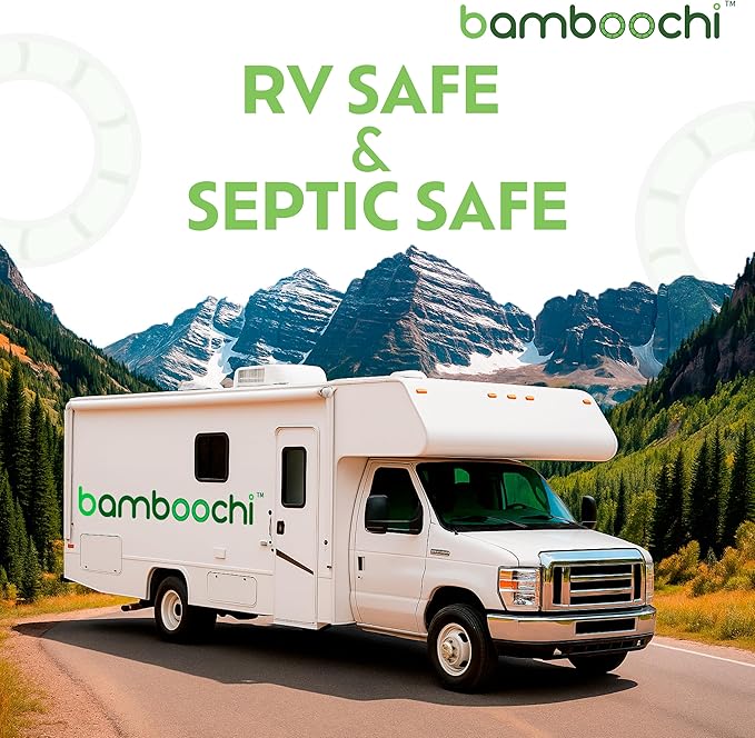 Bamboo Toilet Paper, Septic Safe Toilet Paper 2 Ply 96 Rolls 300 Sheets Per Roll, Soft Unscented Bath Tissue, RV Safe, Eco-Friendly, Non Chlorine, PFAS Free, Made in Canada