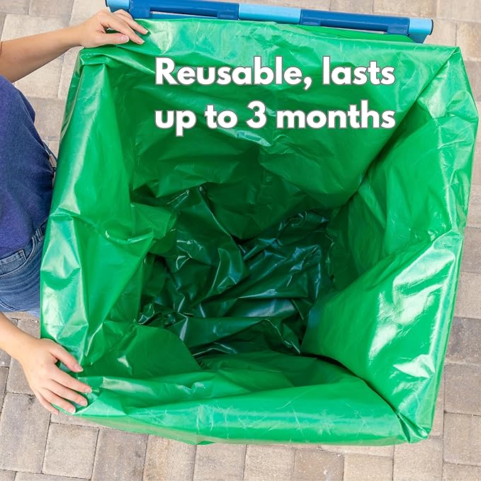 Reusable Recycling Bin Liner Bags - Pack of 2 - Patented Design Stays in Place During Dumping and Keeps Recycling Bin Clean for Up to 3 Months (Medium)