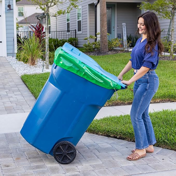 Reusable Recycling Bin Liner Bags - Pack of 2 - Patented Design Stays in Place During Dumping and Keeps Recycling Bin Clean for Up to 3 Months (Medium)
